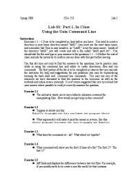 Unix Command Line Lab for Computer Science Course - Prof. Derek Harter