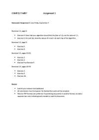 Assignment 1 Questions - Design and Analysis of Algorithms | COMP 157