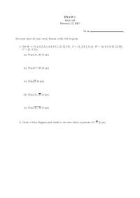Math Exam 1 - February 13, 2007
