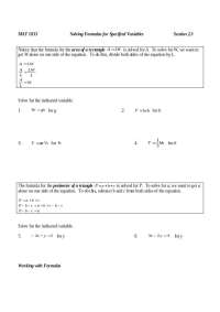 Solving Variables in Mathematical Formulas: Examples and Solutions