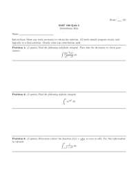 Substitution Rule Quiz 5 - Calculus II with Analytical Geometry | MAT 168