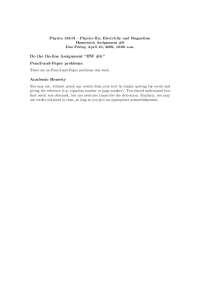 Physics IIa: Electricity and Magnetism Homework Assignment #8