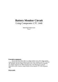 Building a Voltage Monitor Circuit using LTC 1440 Comparator: A 9V Battery Detector - Prof