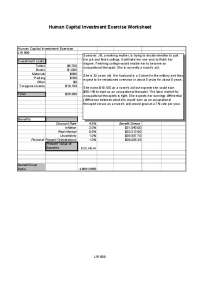 Human Capital Investment Decision: Jill's College Education