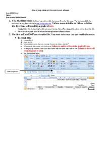 Instructions for Excel Quiz 1 in Accounting 2020 by Berg (ETSU) - Prof. Gary G. Berg
