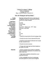 Beginner's News Reporting Course for Print Media at Central Arizona College