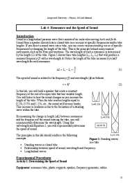 Resonance and Speed of Sound - Laboratory 4 Report | PHYS 102