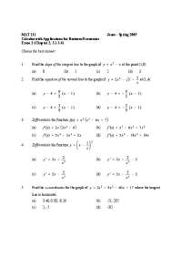 Exam 2 - Multiple Choice Questions | MAT 211