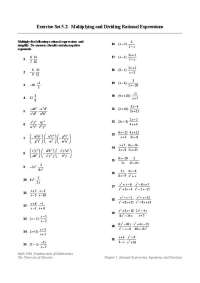 Exercise Set 5.2: Multiplying and Dividing Rational Expressions | MATH 1300