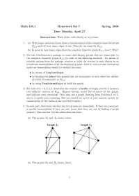 Math 455.1 Homework Set 7: Complete Bipartite Graphs and Eulerian Trails - Prof. Murray Ei