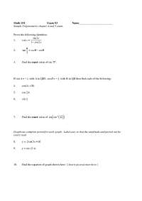 10 Questions on Trigonometry - Exam 3 | MATH 154