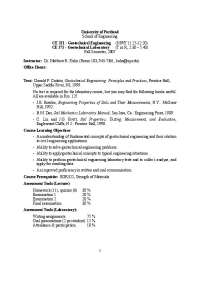 Homework Problems | Geotechnical Engineering | CE 321