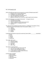 Exam 1 Questions for Diversity of Life | BSC 1005C