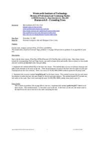 Homework Eight on Extending Trees | COMP 385