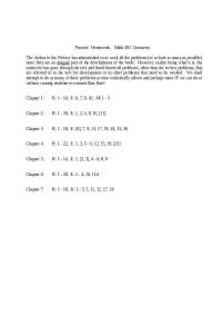 Math 301 Geometry Homework Problems - Prof. Joel B. Baumeyer