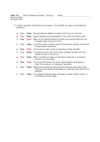 Exam 2 Stacks and Queues - Data Structures | CSCI 270