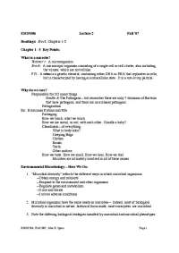 Microbial Diversity: Understanding the Complexity of Microorganisms in ESGN 586, Fall 2007