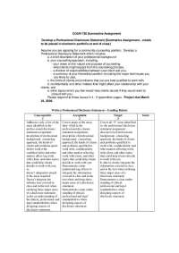 Professional Disclosure Statement for Community Counseling Position