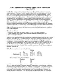 Weed-Crop Interference Experiment - Lab Work | PLSC 410