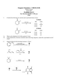 Organic Chemistry Problem Set 3 - CHEM 231B, Whittier College, Spring 2004