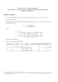 Computer Arithmetic Continued and Root Finding Algorithms | MATH 441