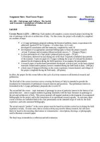 Final Course Project: Assignment Sheet - Italian Art and Architecture | HIS 385