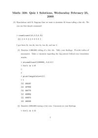 Simulation of Rolling a Die and Tossing a Coin using R - Quiz Solutions - Prof. Sam Behset