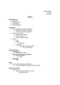 Water Resources Management: Efficient Use and Allocation