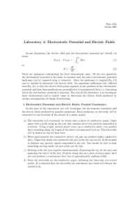 Lab 4 - Electrostatic Potential and Electric Fields | PHYS 132