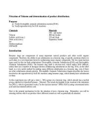 Nitration of the Toluene and the Determination of Product Distribution | CHM 122