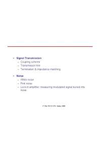 Signal Transmission and Noise in Electronics: Lines, Coupling, and Impedance