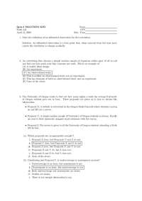 Math 243 Quiz 3 Solutions: Correlation, Sampling, Regression