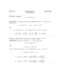 3 Problems with Solutions on Complex Analysis - Assignment 3 | MATH 412