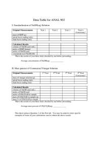Standardization of NaOH Solution - Lab | CHEM 1451