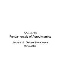Lecture Notes on Oblique Shock Wave - Aerodynamics II | AAE 3710