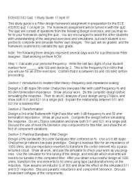 ECE432/532 Quiz 1 Study Guide: Filter Design