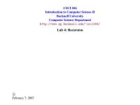 Lab 4: Recursion in CSCI 204 - Introduction to Computer Science II at Bucknell University