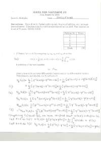 Solved Midterm Exam - Partial Differential Equations | MTH 3326