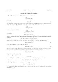Solving the Coffee Cup Problems - Differential Equations | MATH 308