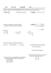 MAT 1012 Spring 2009 Test 3 - Mathematics Problem Solving - Prof. Nancy Molik