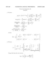 Solutions to Assignment 6 - Statistical Signal Processing | ECE 567
