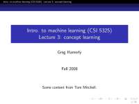 Machine Learning Lecture 3: Concept Learning and Candidate Elimination Algorithm - Prof. G