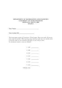 Exam 2 - Introduction to Discrete Structures - Spring 2005 | MATH 455