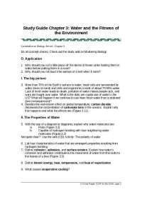 Water and Fitness of the Environment - General Biology | BIO 101A