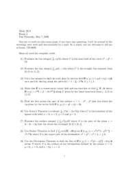 Exam 4 for Math 2210: Line Integrals, Surface Integrals, and Vector Calculus - Prof. Jon L