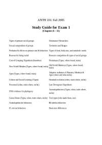 Introduction to Biological Anthropology - Exam 1 | ANTH 101