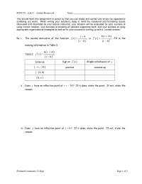 Problems on the Derivative Functions - Experiment 9 | MTH 251 - Docsity