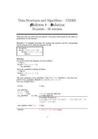 Solved Exercises on Data Structure and Algorithms - Midterm Exam | CS 2402