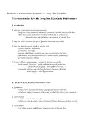 Long-Run Macroeconomics: Economic Growth and Performance - Prof. Scott D. Gilbert