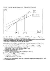 Aggregate Expenditures or Keynesian Cross Framework: Study Aid | ECO 230